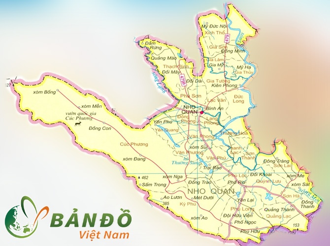Bản đồ hành chính huyện Nho Quan