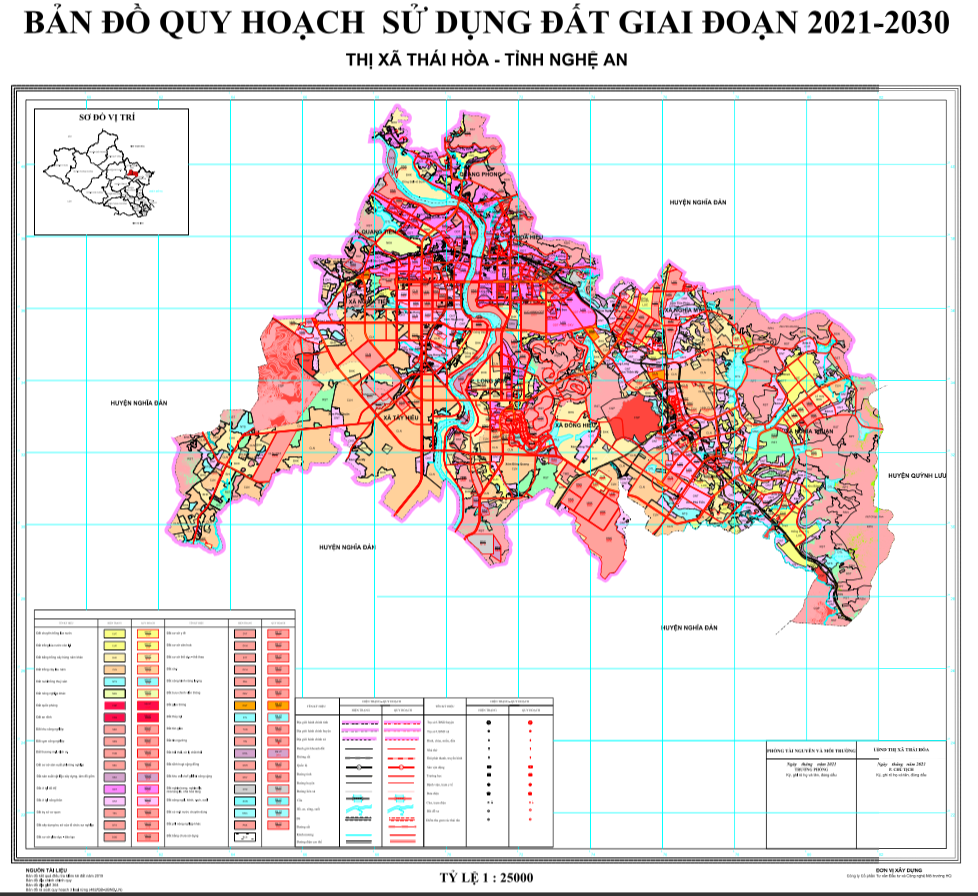 Bản đồ quy hoạch sử dụng đất Thị xã Thái Hòa đến năm 2030