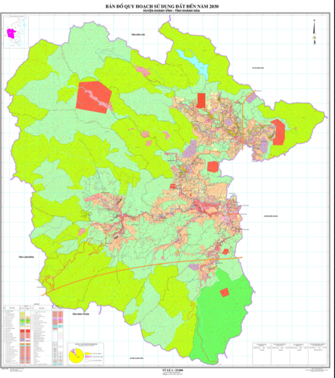 Bản đồ quy hoạch sử dụng đất huyện Khánh Vĩnh đến năm 2030