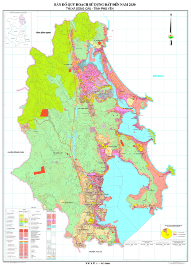 Bản đồ quy hoạch sử dụng đất Thị xã Sông Cầu đến năm 2030