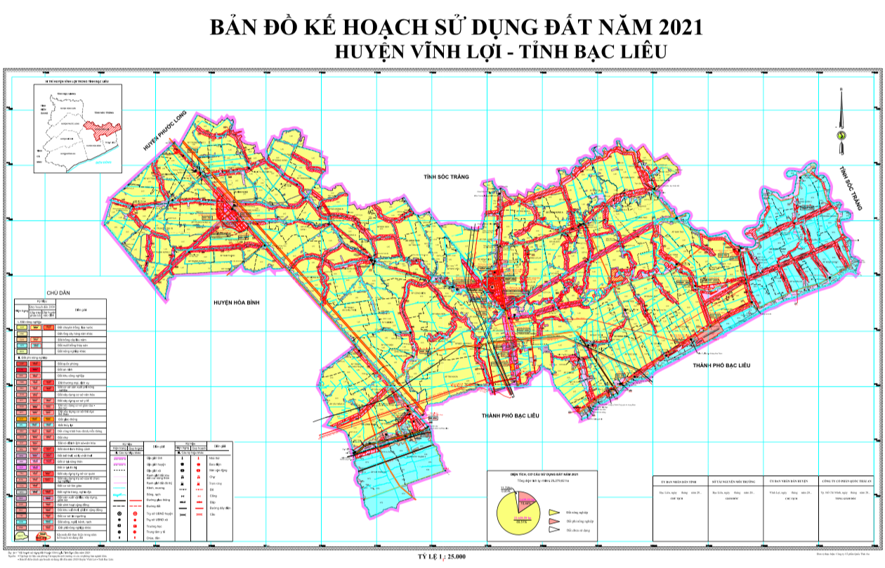 Bản đồ quy hoạch sử dụng đất Huyện Vĩnh Lợi đến năm 2021
