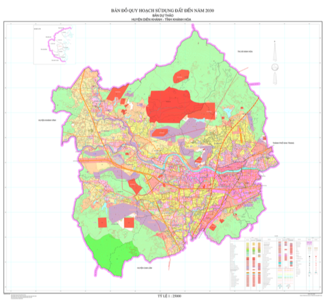 Bản đồ quy hoạch sử dụng đất Huyện Diên Khánh đến năm 2030