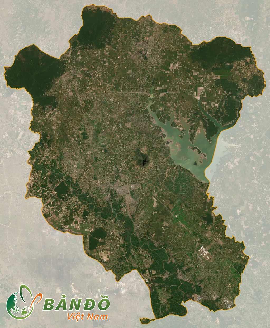 Bản dồ tỉnh Tây Ninh trên vệ tinh