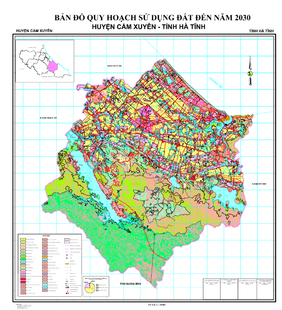 Bản đồ quy hoạch sử dụng đất huyện Cẩm Xuyên đến năm 2030