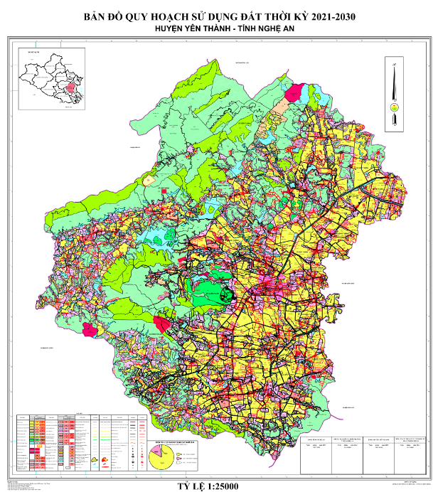 Bản đồ quy hoạch sử dụng đất huyện Yên Thành đến năm 2030