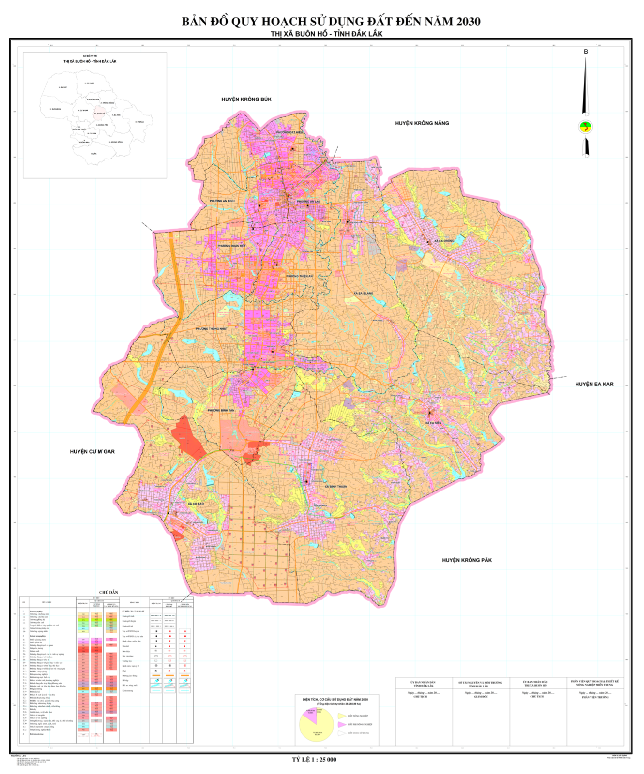 Bản đồ quy hoạch sử dụng đất Thị xã Buôn Hồ đến năm 2030