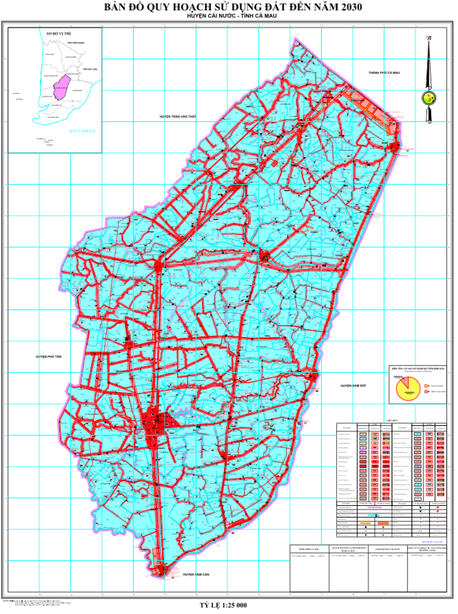 Bản đồ quy hoạch sử dụng đất Huyện Cái Nước đến năm 2030