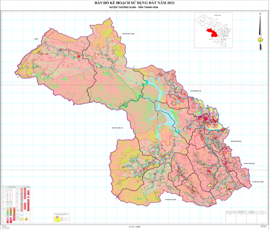 Bản đồ quy hoạch sử dụng đất Huyện Thường Xuân năm 2021