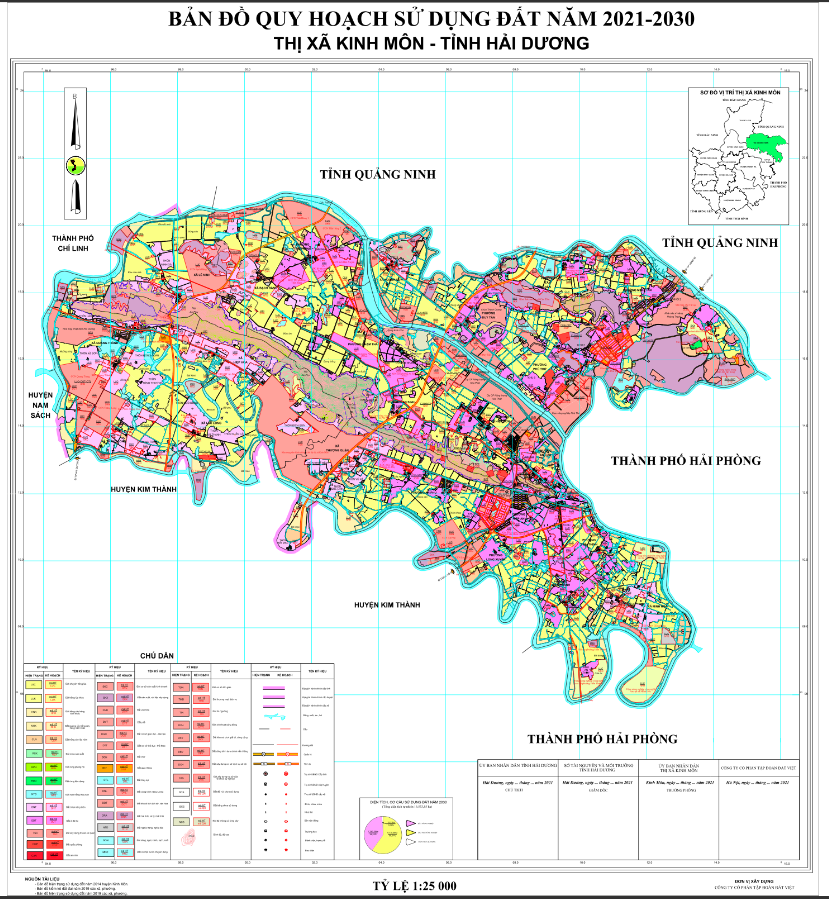 Bản đồ quy hoạch sử dụng đất Thị xã Kim Môn đến năm 2030