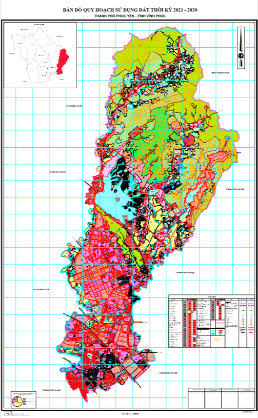 Bản đồ quy hoạch sử dụng đất Thành phố Phúc Yên đến năm 2030