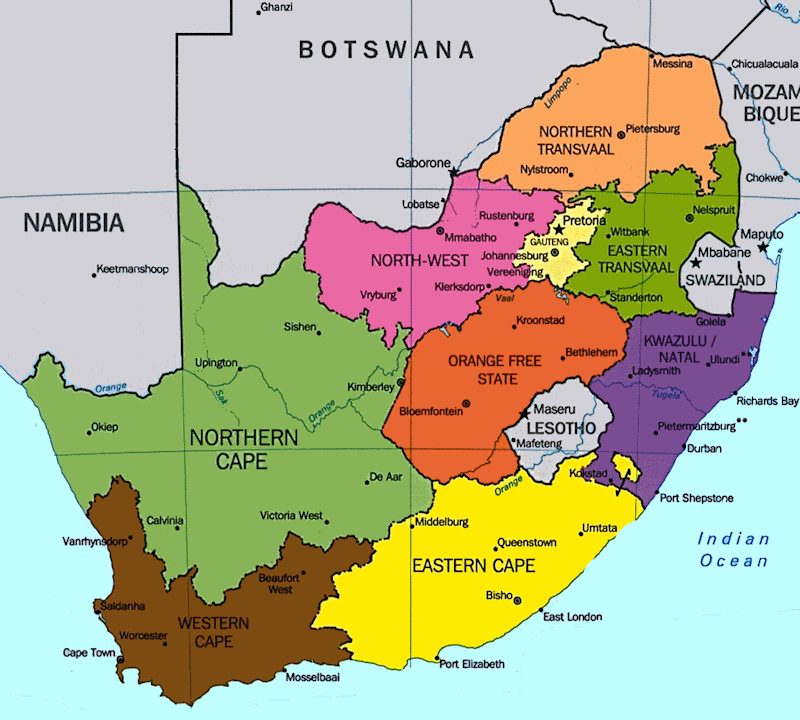 Bản đồ Nam Phi