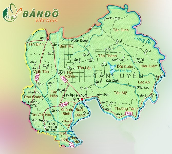 TẢI Bản đồ Hành chính Thị xã Tân Uyên, Bình Dương khổ lớn 2023