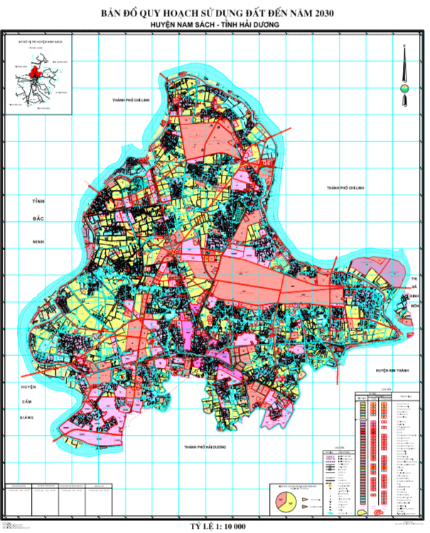 Bản đồ quy hoạch sử dụng đất Huyện Nam Sách đến năm 2030