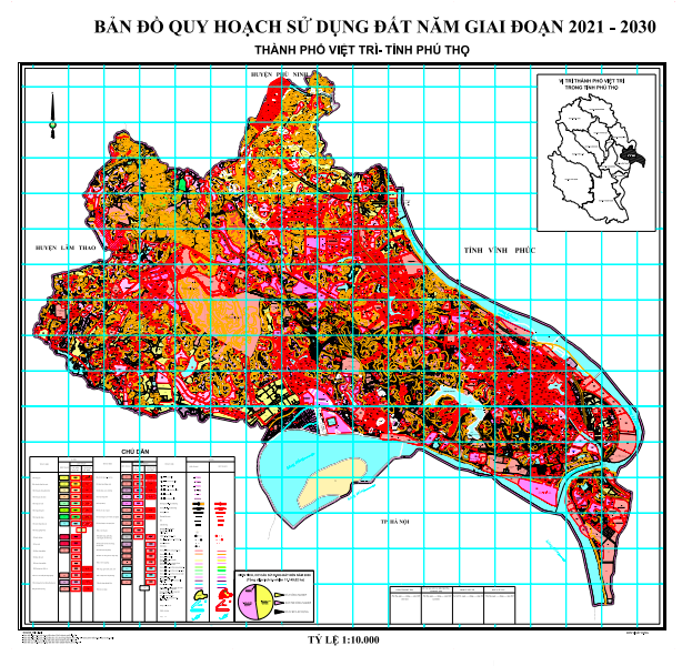 Bản đồ quy hoạch sử dụng đất Thành phố Việt Trì đến năm 2030