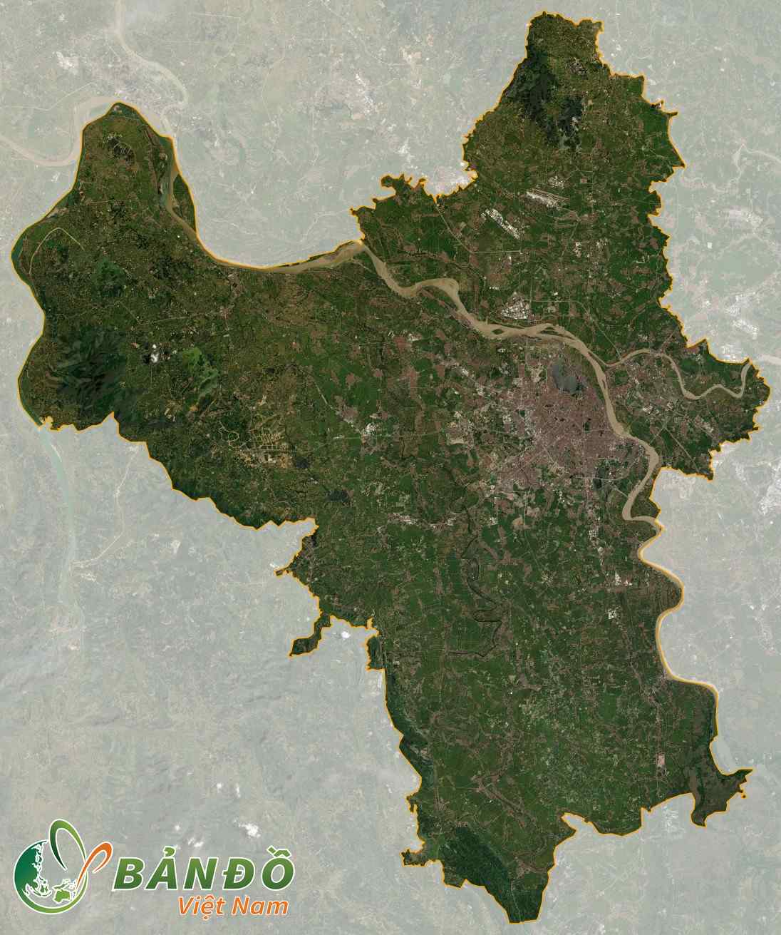 Bản đồ TP Hà Nội ở vệ tinh