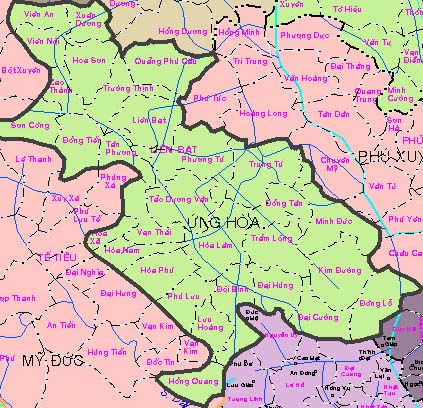 Bản đồ hành chính huyện Ứng Hòa