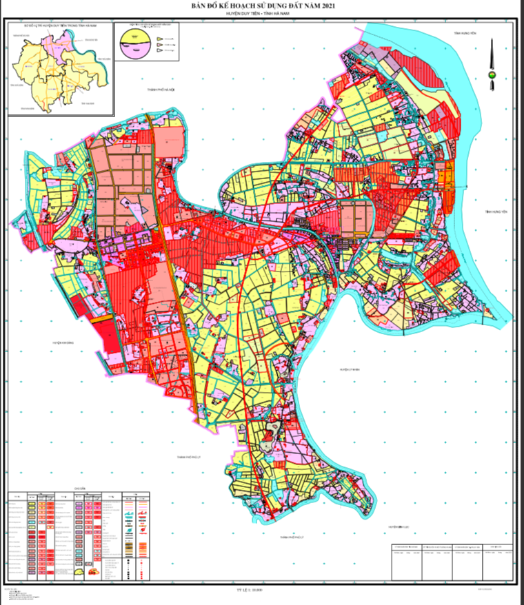 Bản đồ quy hoạch sử dụng đất Thị xã Duy Tiên đến năm 2021