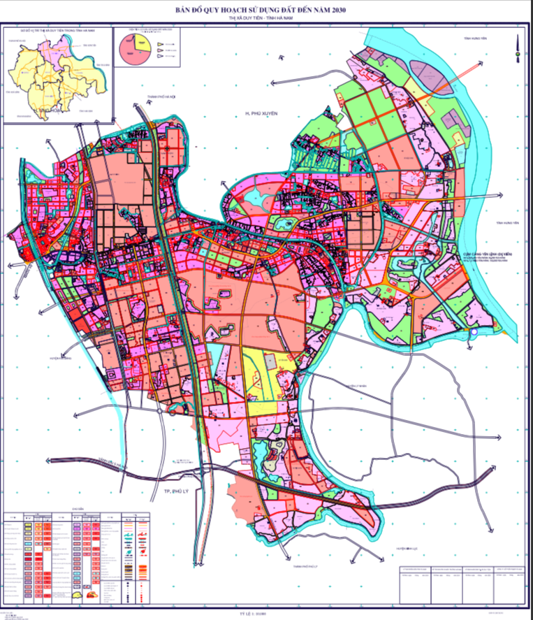 Bản đồ quy hoạch sử dụng đất Thị xã Duy Tiên đến năm 2030