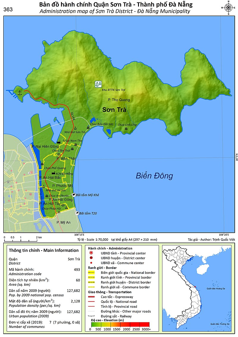 Bản đồ Quận Sơn Trà khổ lớn năm 2022