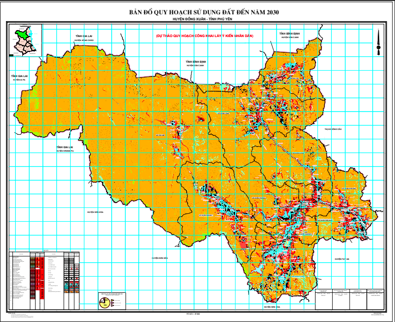 Bản đồ quy hoạch sử dụng đất Huyện Đồng Xuân đến năm 2030