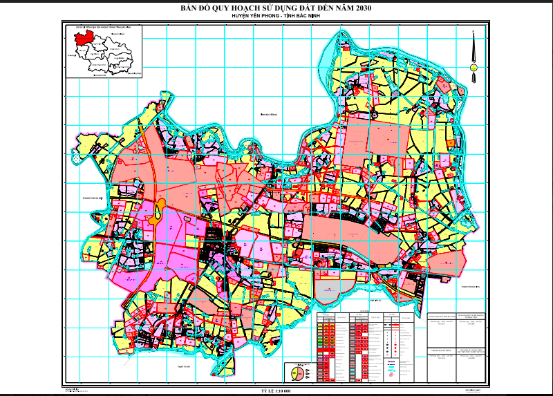 Bản đồ quy hoạch sử dụng đất Huyện Yên Phong đến năm 2030