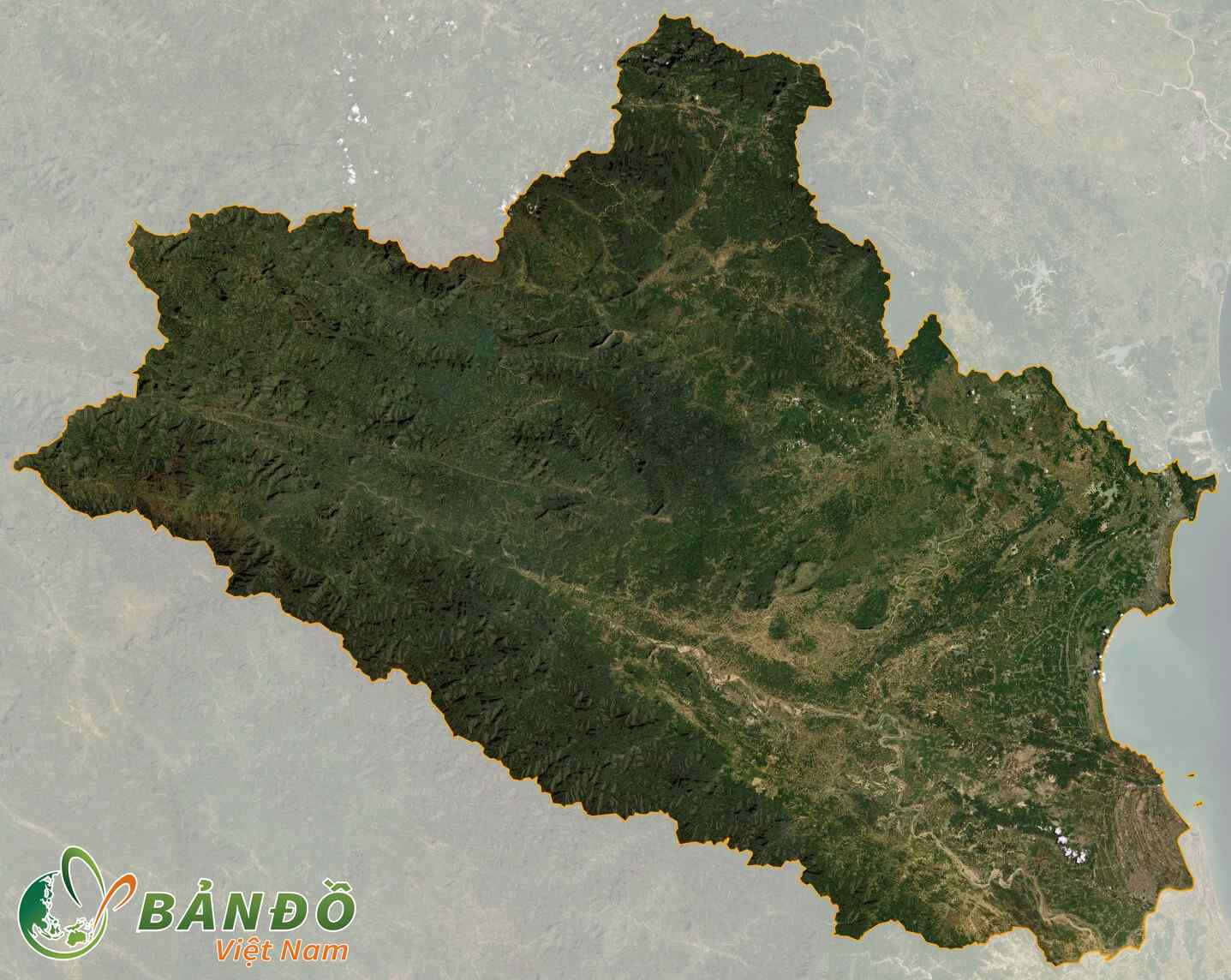 Bản đồ tỉnh Nghệ An ở vệ tinh