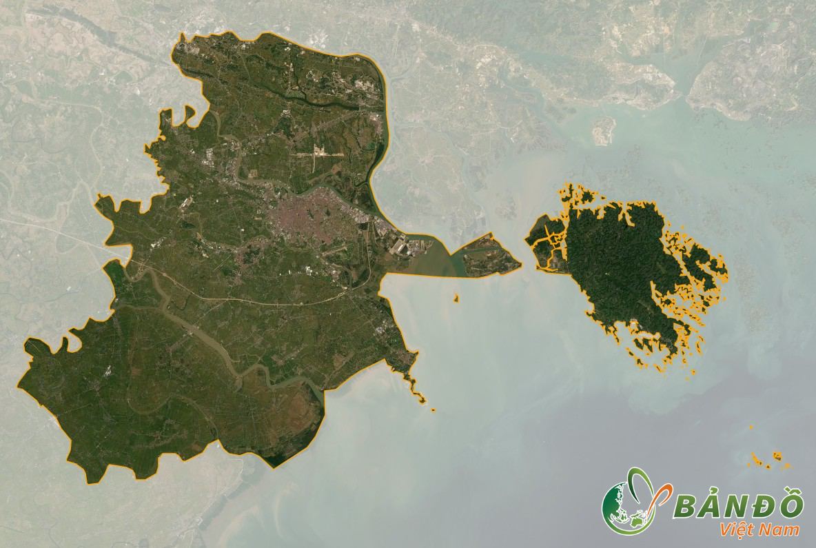 Bản đồ Thành phố Hải Phòng ở vệ tinh