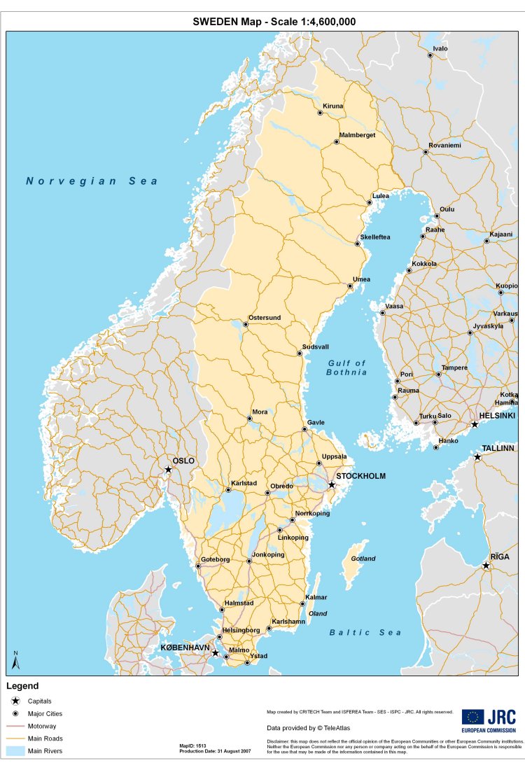  Bản đồ Thuỵ Điển