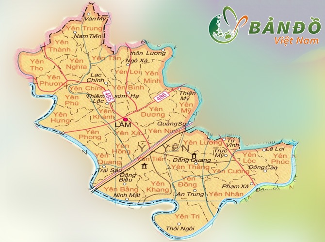 Bản đồ hành chính huyện Ý Yên
