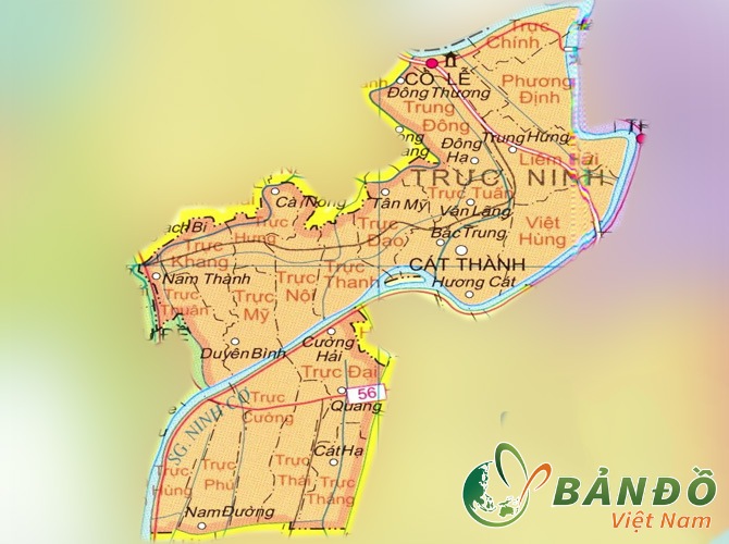 Bản đồ hành chính huyện Trực Ninh