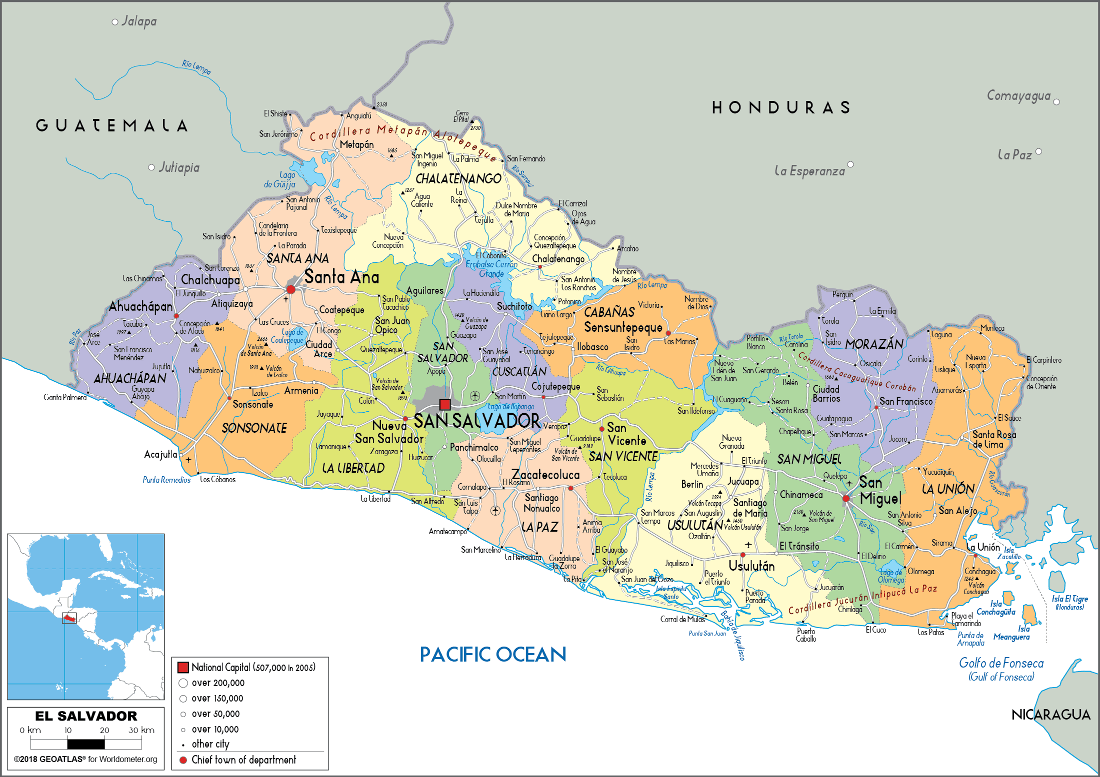 26100016 7 El Salvador Map 