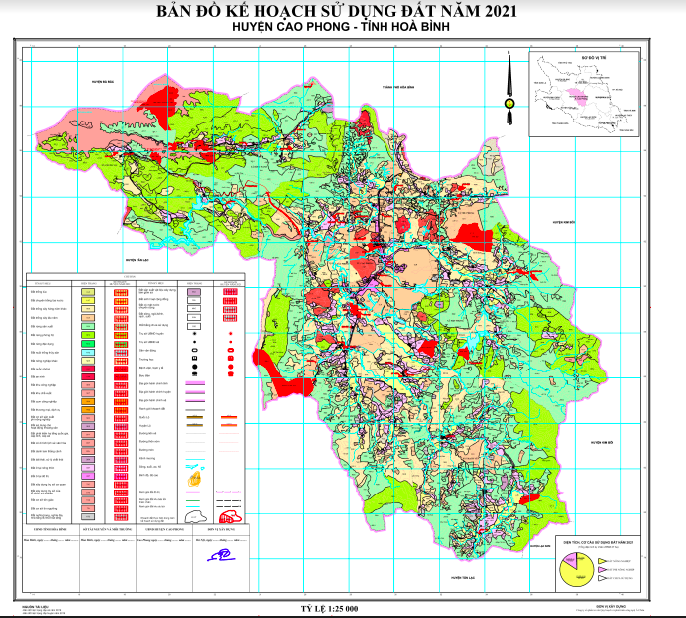 Bản đồ quy hoạch sử dụng đất Huyện Cao Phong đến năm 2021