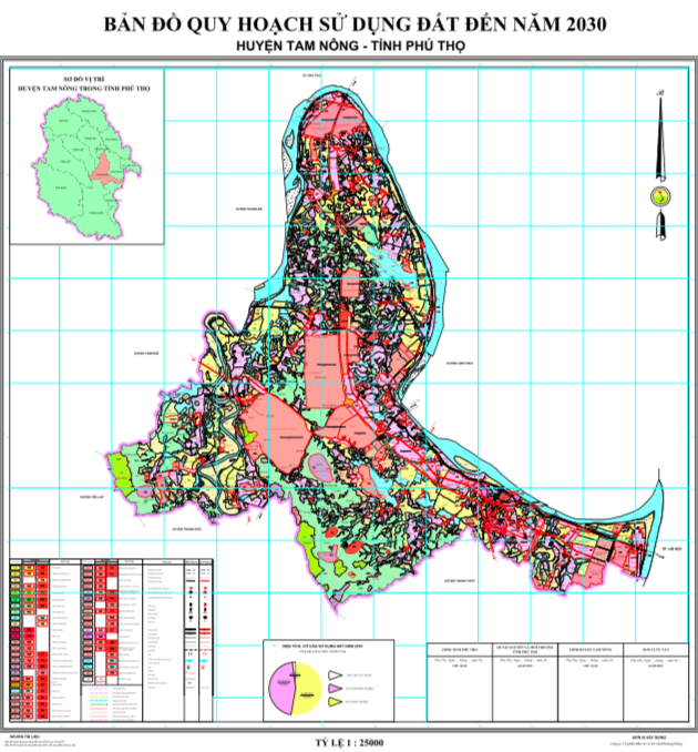 Bản đồ quy hoạch sử dụng đất Huyện Tam Nông đến năm 2030