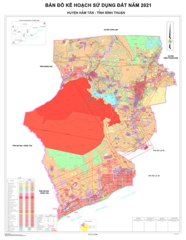 Bản đồ quy hoạch sử dụng đất Huyện Hàm Tân đến năm 2021