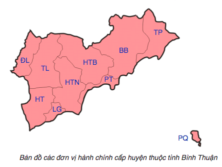 Bản đồ Hành chính tỉnh Bình Thuận năm 2022