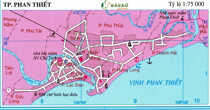 Bản đồ hành chính thành phố Phan Thiết