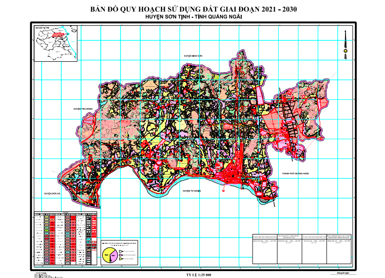 Bản đồ quy hoạch sử dụng đất Huyện Sơn Tĩnh Cừ đến năm 2030