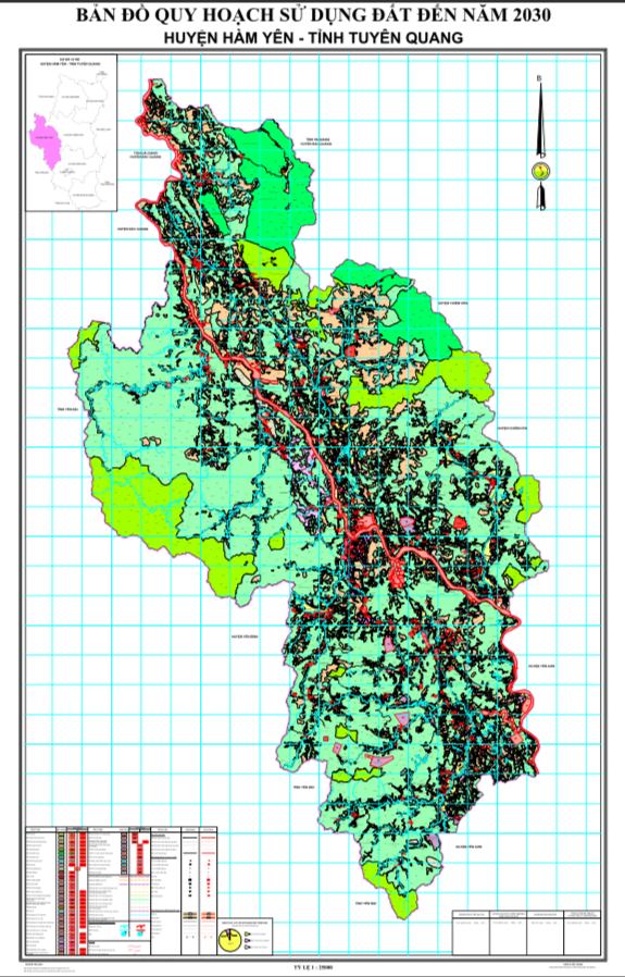 Bản đồ quy hoạch sử dụng đất Huyện Hàm Yên đến năm 2030