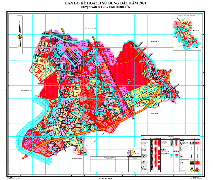 Bản đồ quy hoạch sử dụng đất Huyện Văn Giang đến năm 2021