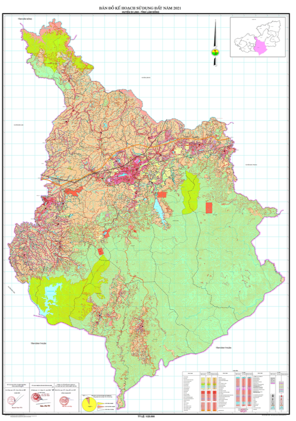 Bản đồ quy hoạch sử dụng đất Huyện Di Linh đến năm 2021