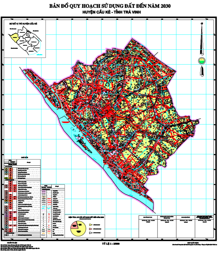 Bản đồ quy hoạch sử dụng đất Huyện Cầu Kè đến năm 2030