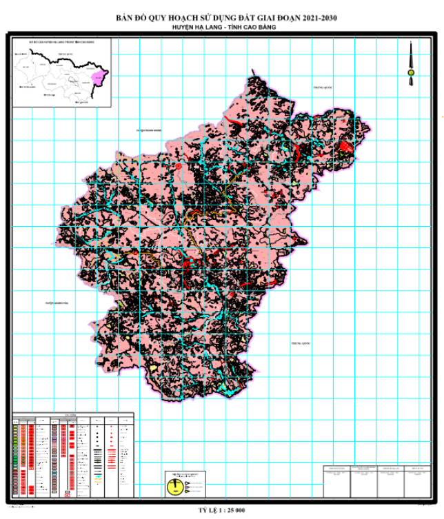 Bản đồ quy hoạch sử dụng đất Huyện Hạ Lang đến năm 2030