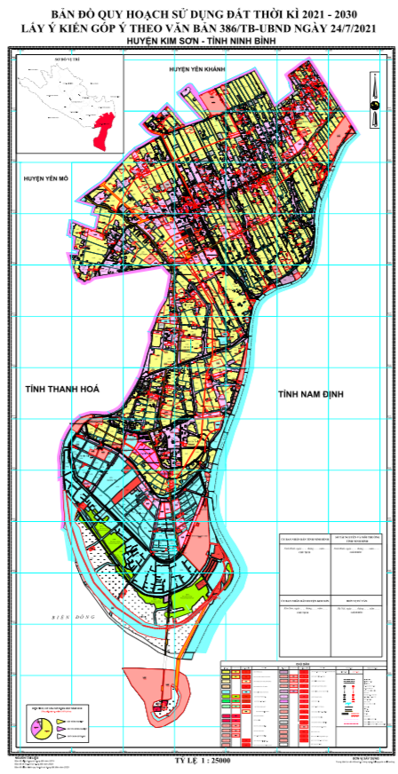 Bản đồ quy hoạch sử dụng đất Huyện Kim Sơn đến năm 2030