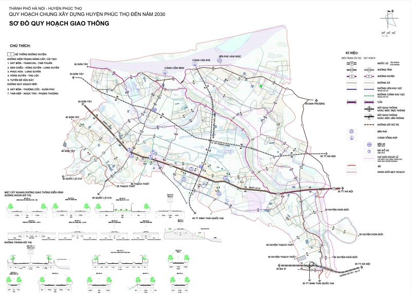Bản đồ quy hoạch giao thông huyện Phúc Thọ đến năm 2030
