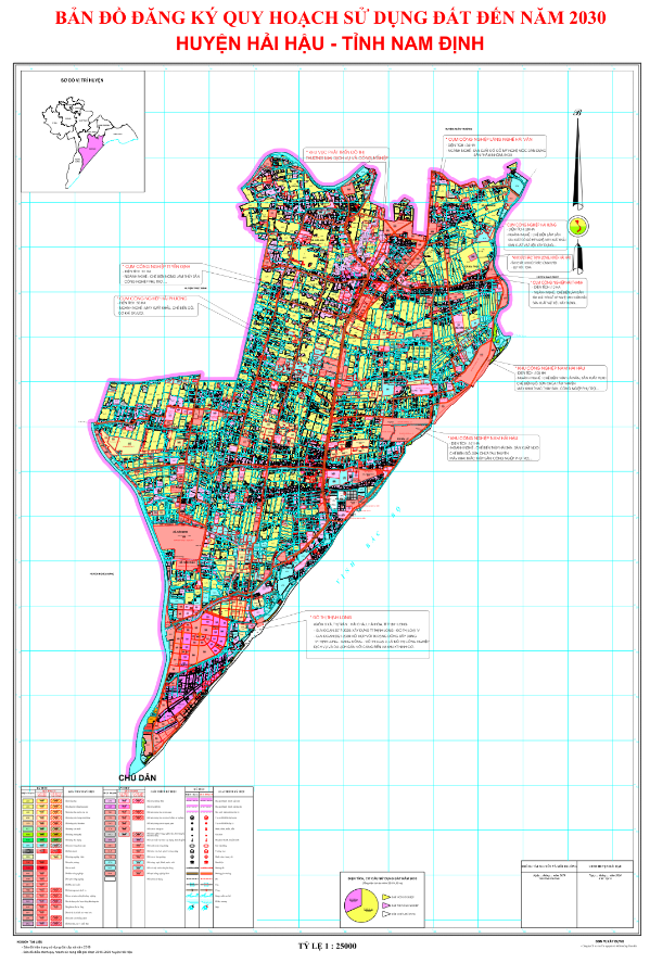 Bản đồ quy hoạch sử dụng đất Huyện Hải Hậu đến năm 2030