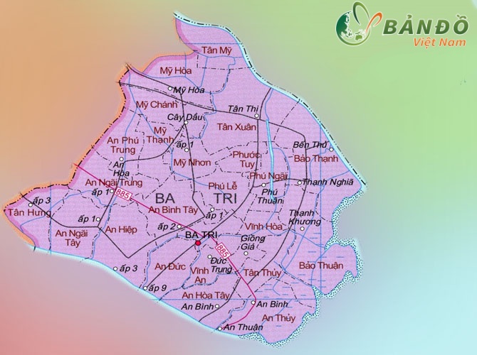 Bản đồ hành chính Huyện Ba Tri 