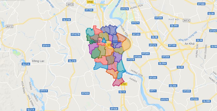 Bản đồ huyện Thường Tín