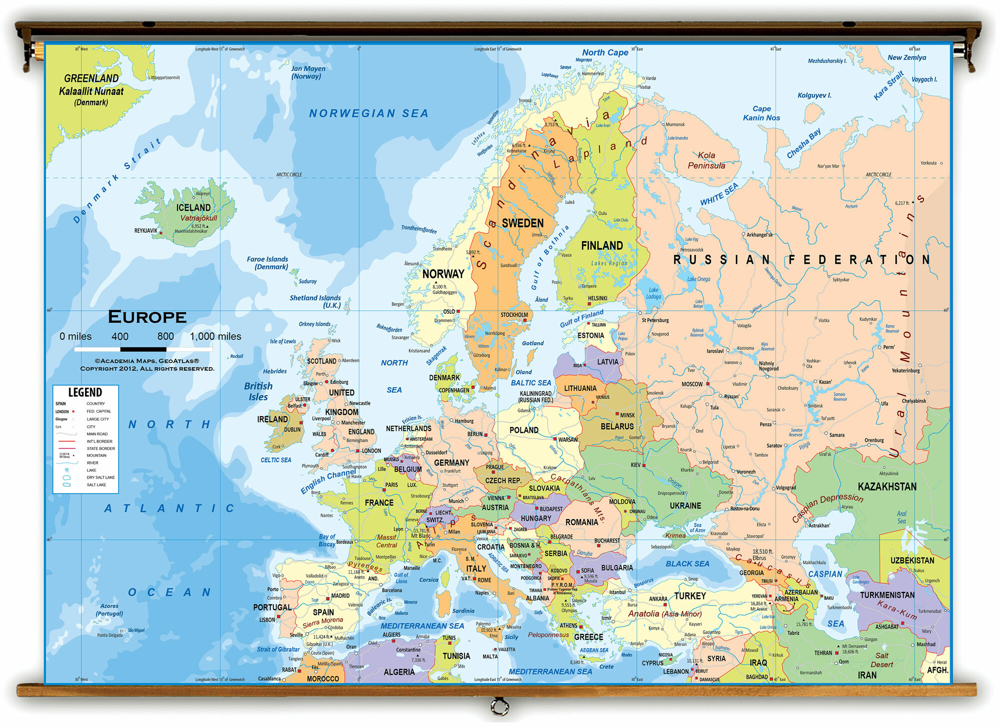 Bản Đồ Các Nước Châu Âu (Europe Map) Khổ Lớn Mới Nhất Năm 2023