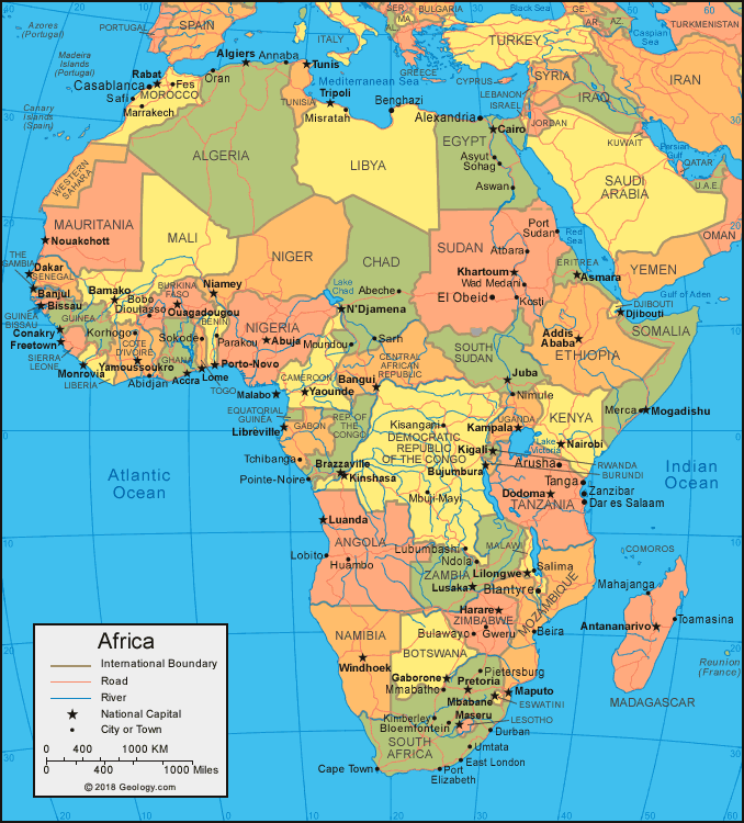 TẢI Bản đồ các nước Châu Phi (Africa Map) khổ lớn 2022 1