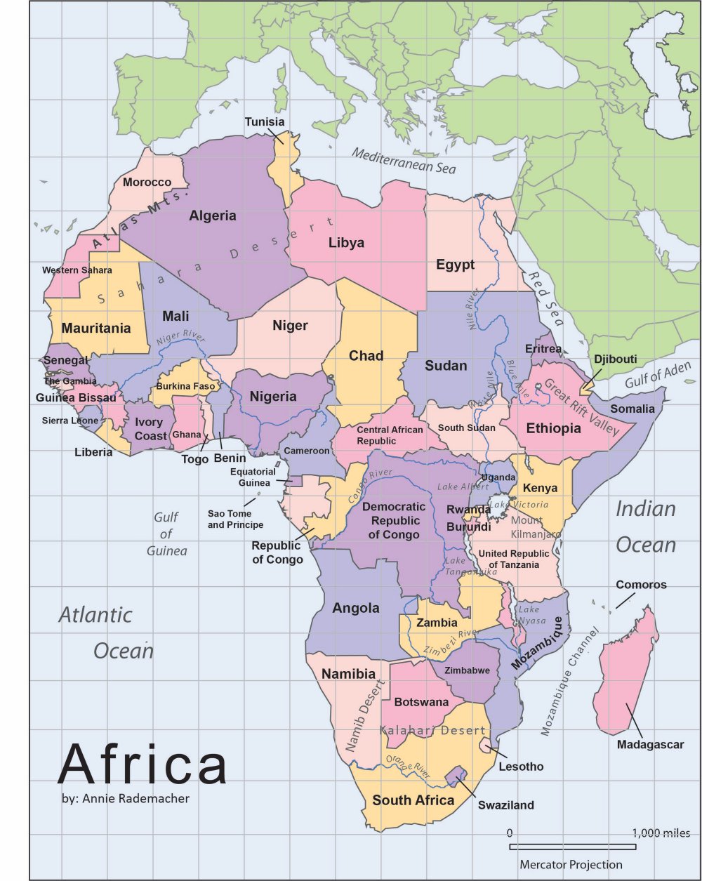 TẢI Bản đồ các nước Châu Phi (Africa Map) khổ lớn 2022 5